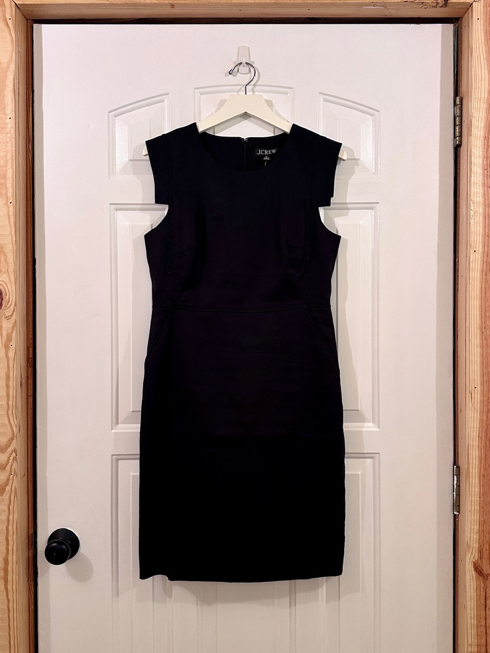 J Crew Resume Dress Stretch Linen Blend Black NWT 10P All Occasions